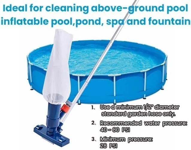 Pool Spa Jet Vacuum Cleaner + Brush & 56&Prime; Pole