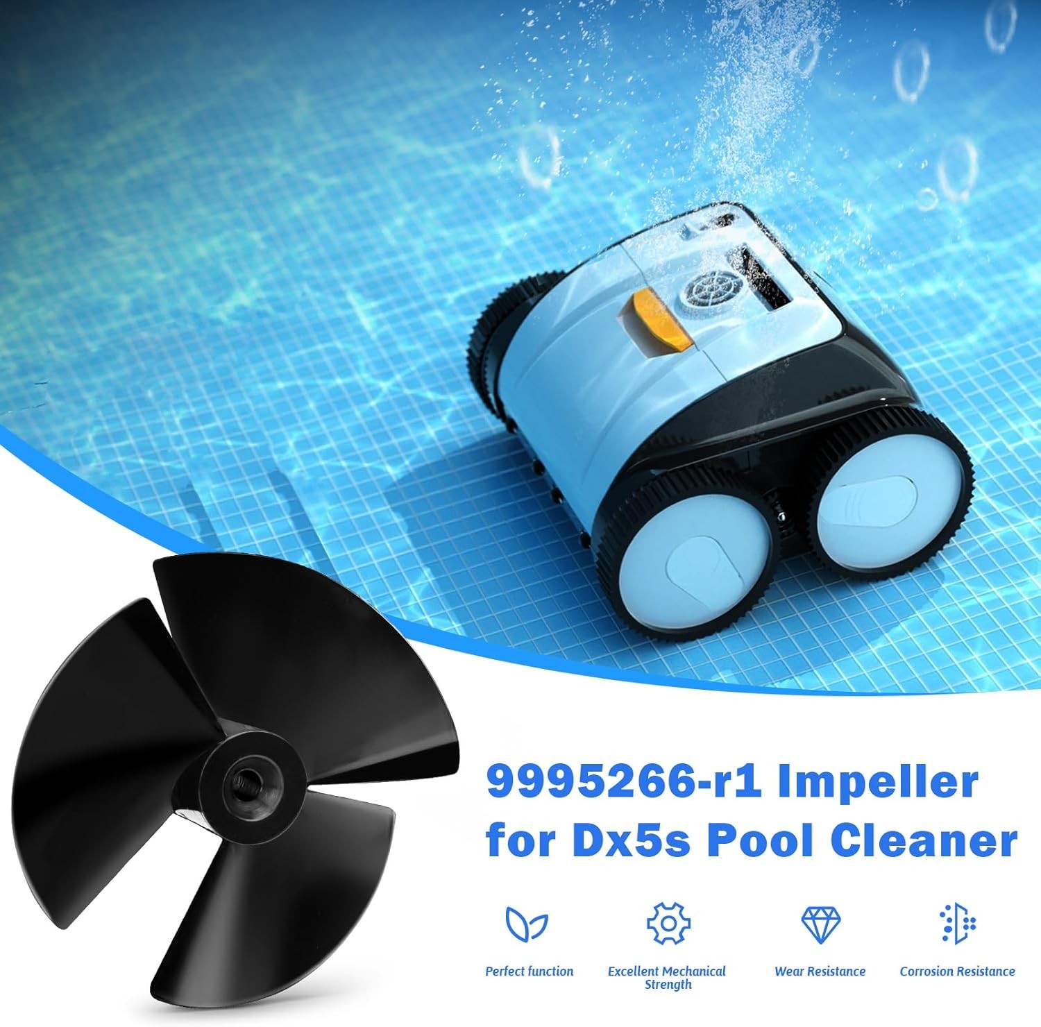 9995266-R1 Pool Cleaner Impeller with Screw for Maytronics Dolphin DX5S, DX6, Na