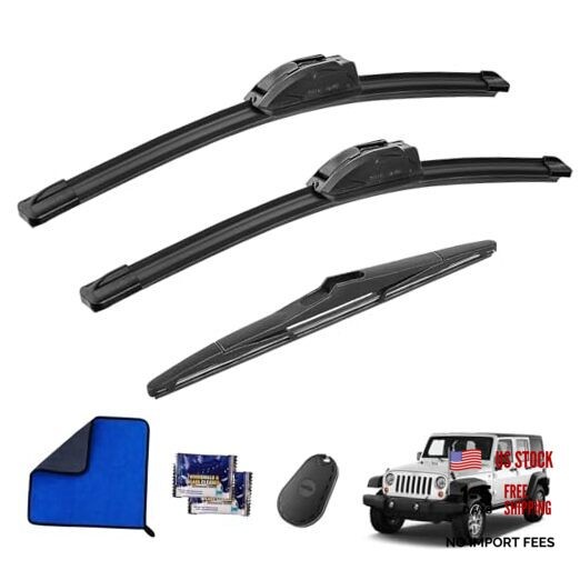 Jeep Wrangler JK 2008 Wiper Blades Set with 3 Gifts – 15&Prime; 13&Prime;