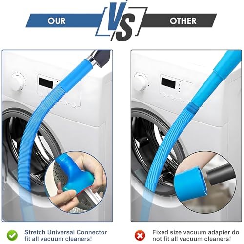 Upgraded Dryer Vent Cleaner: Universal Vacuum Hose 31.5 Inch Blue(only hose）