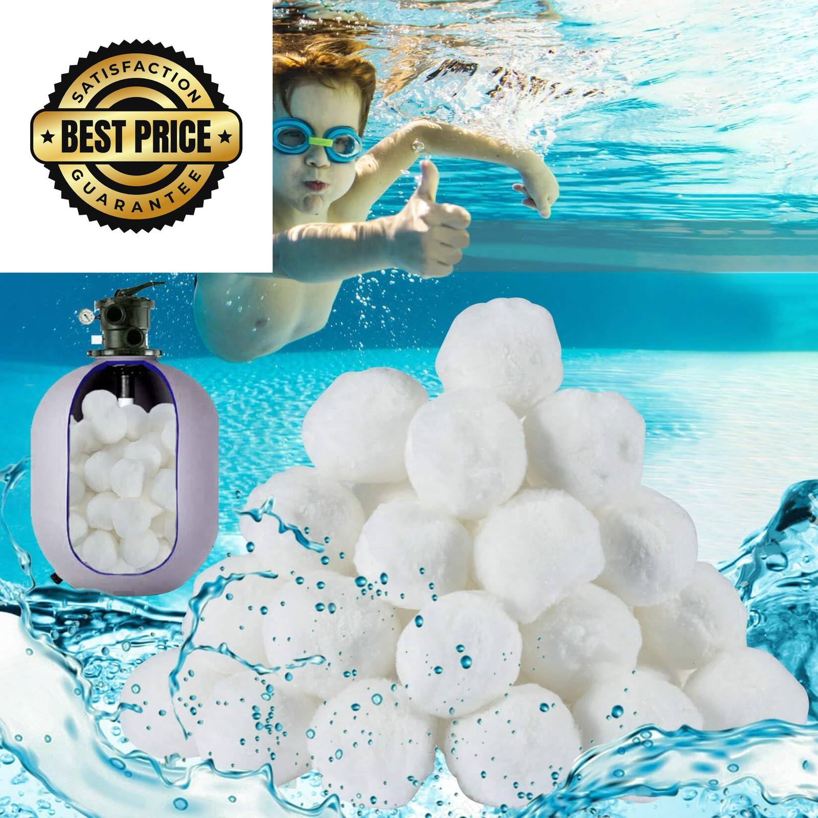 MAQIHAN 50PCS Pool Filter Balls for Sand-Filter – Dry Sand White