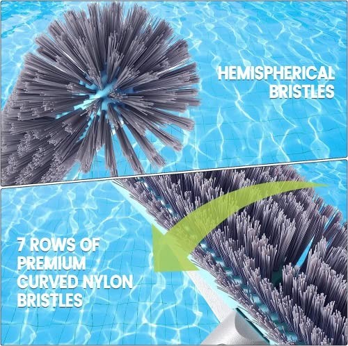 Heavy Duty 17.5&Prime; Swimming Pool Brush Head – Aluminum, Nylon Bristles, EZ Clips