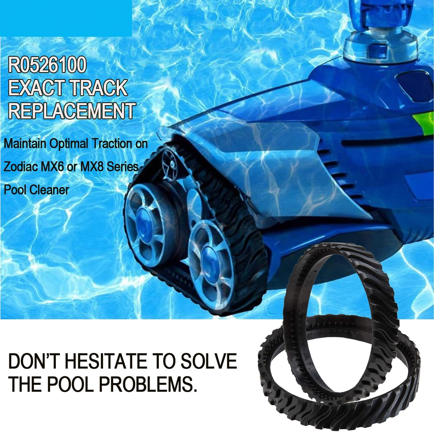 2 Pack Fit for Zodiac Baracuda MX8 MX6 Pool Cleaner R0526100 Ultra Durable Track