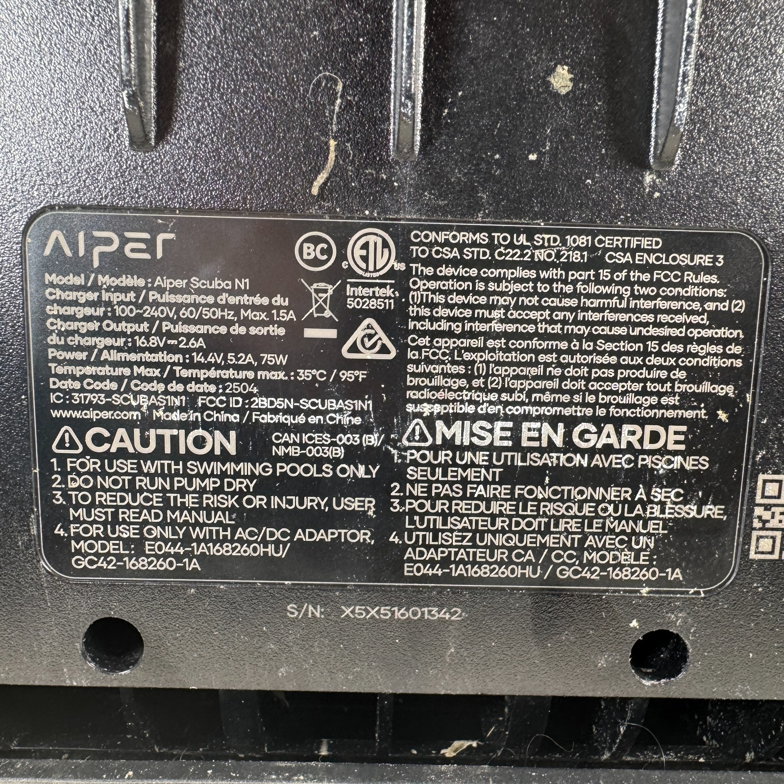 AIPER Scuba N1 Robotic Pool Vacuum Cleaner Cordless