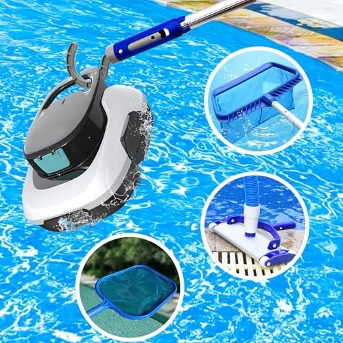 Telescopic Pole with Hook for Robotic Pool Cleaner – Adjustable 3-Section 3ft Al