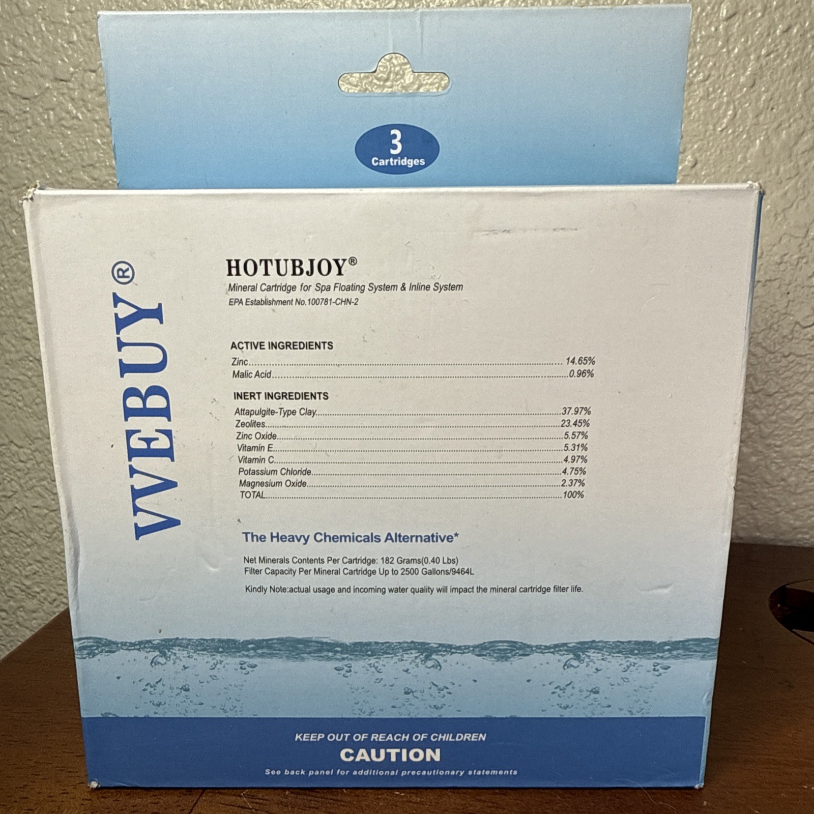 2 Pack HOTUBJOY Hot Tub Filter Spa Mineral Cartridge Sticks VVEBUY New Blue