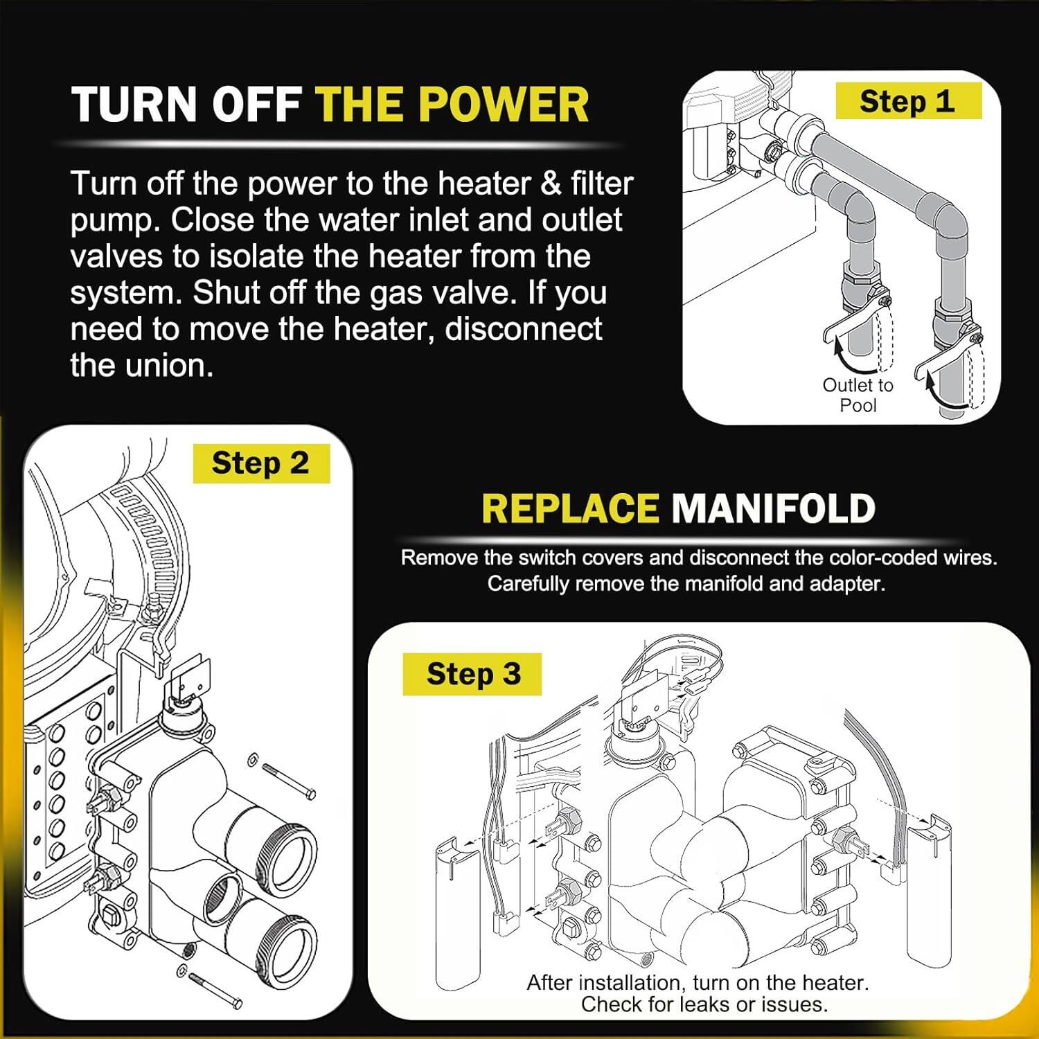 77707-0016 for Manifold Kit Pool and Spa Heater MasterTemp/Max-E-Therm 400