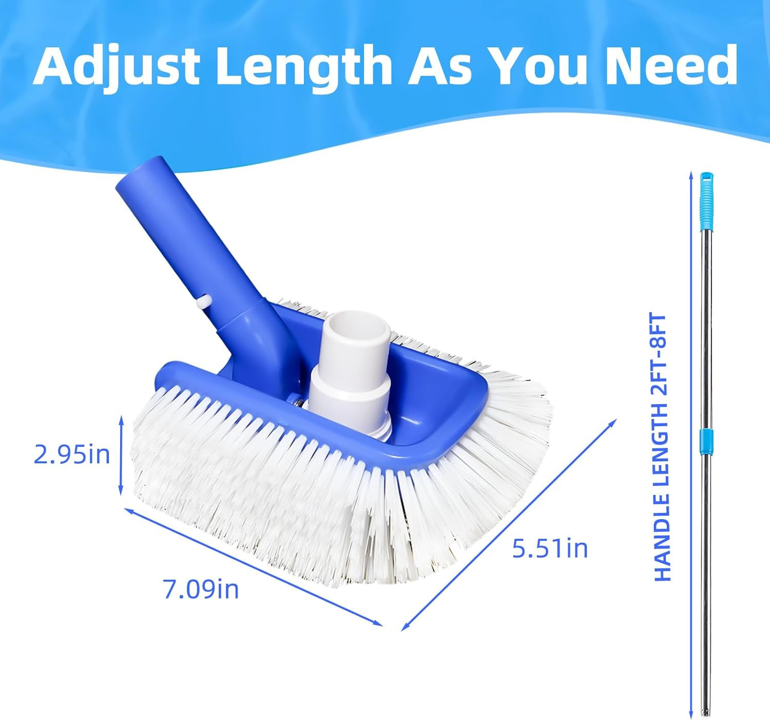 Pool Brush Head with Pool Vacuum Head for Inground & above Ground Pools, roun…