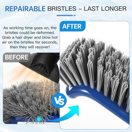 Pool Brush Head, Scrub Brush with Premium Nylon Bristles,Curved Ends High Blue