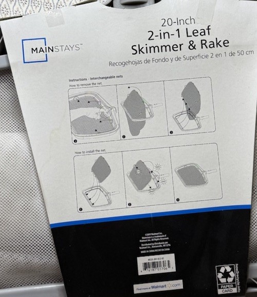 10 X Mainstays 2in1 Plastic Combo Leaf Skimmer and Rake for Swimming Pools Pond