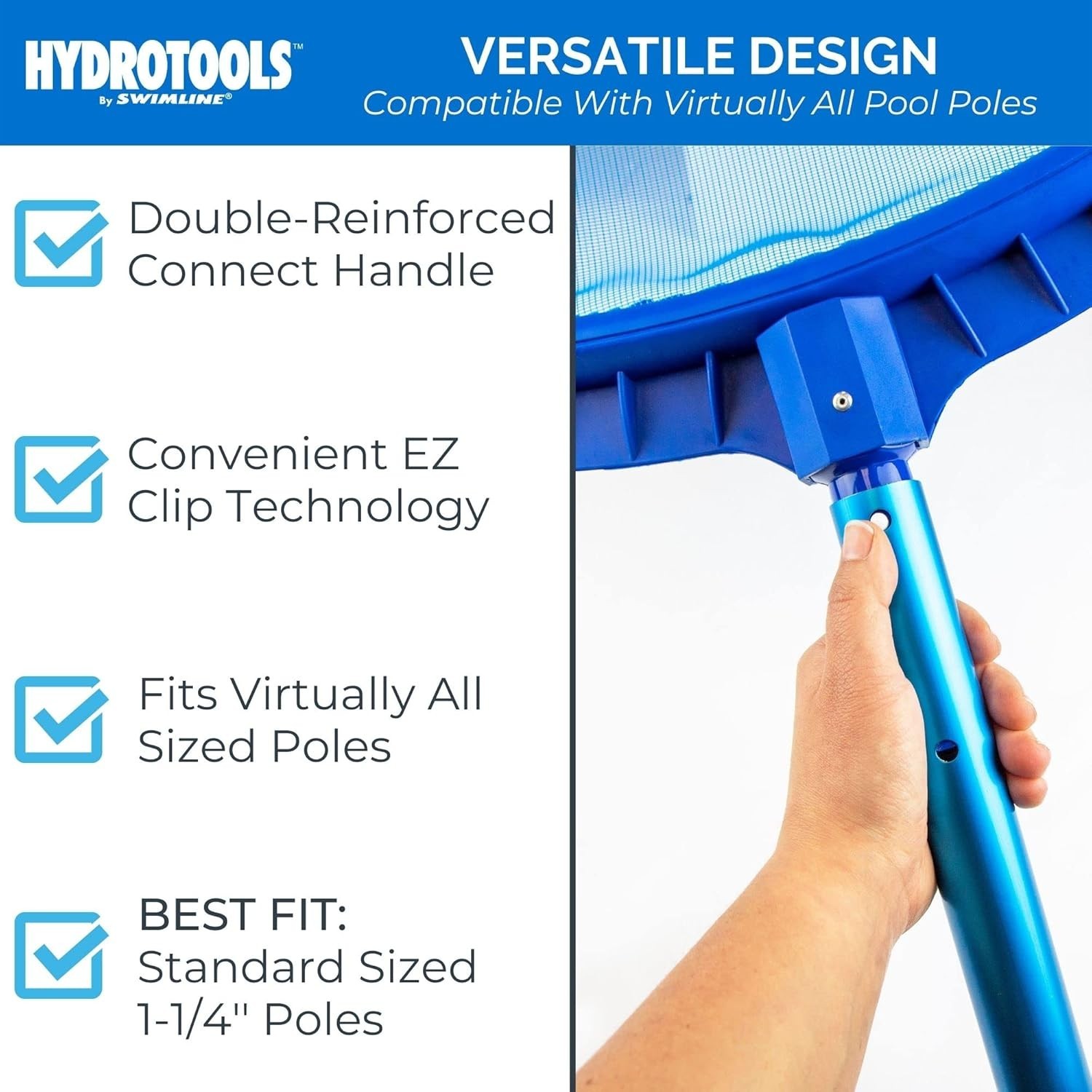 Ergonomic Heavy Duty Leaf and Debris Skimmer – Pack of 4 for Enhanced Filtration
