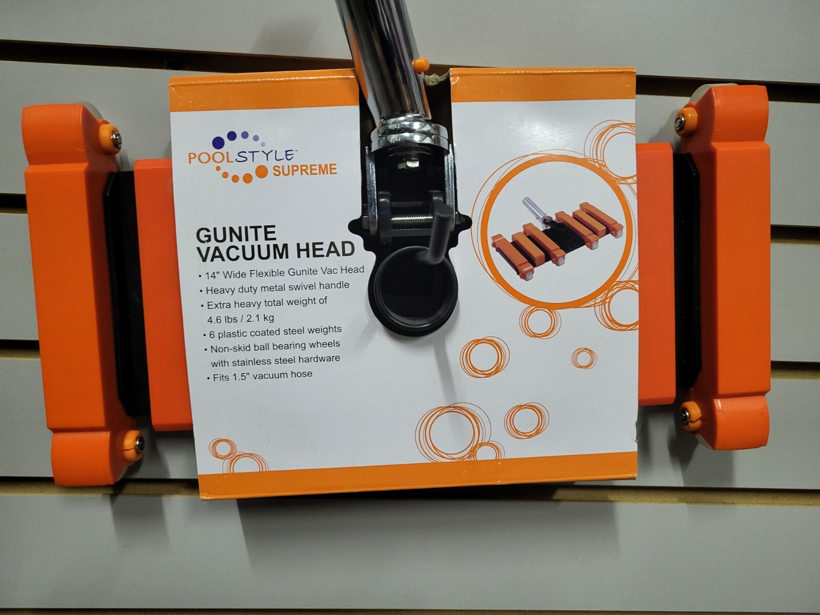 PoolStyle SUPREME Gunite Vacuum Head PSL400680 14&Prime; Flexible Heavy Duty Vac Head