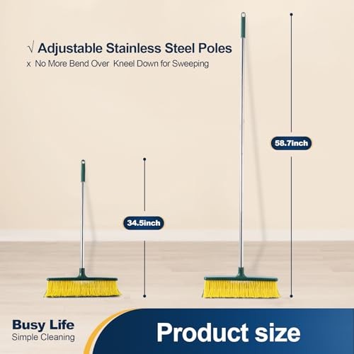 Heavy Duty Outdoor Broom Commercial Broom Garden Leaf Rake with Curved