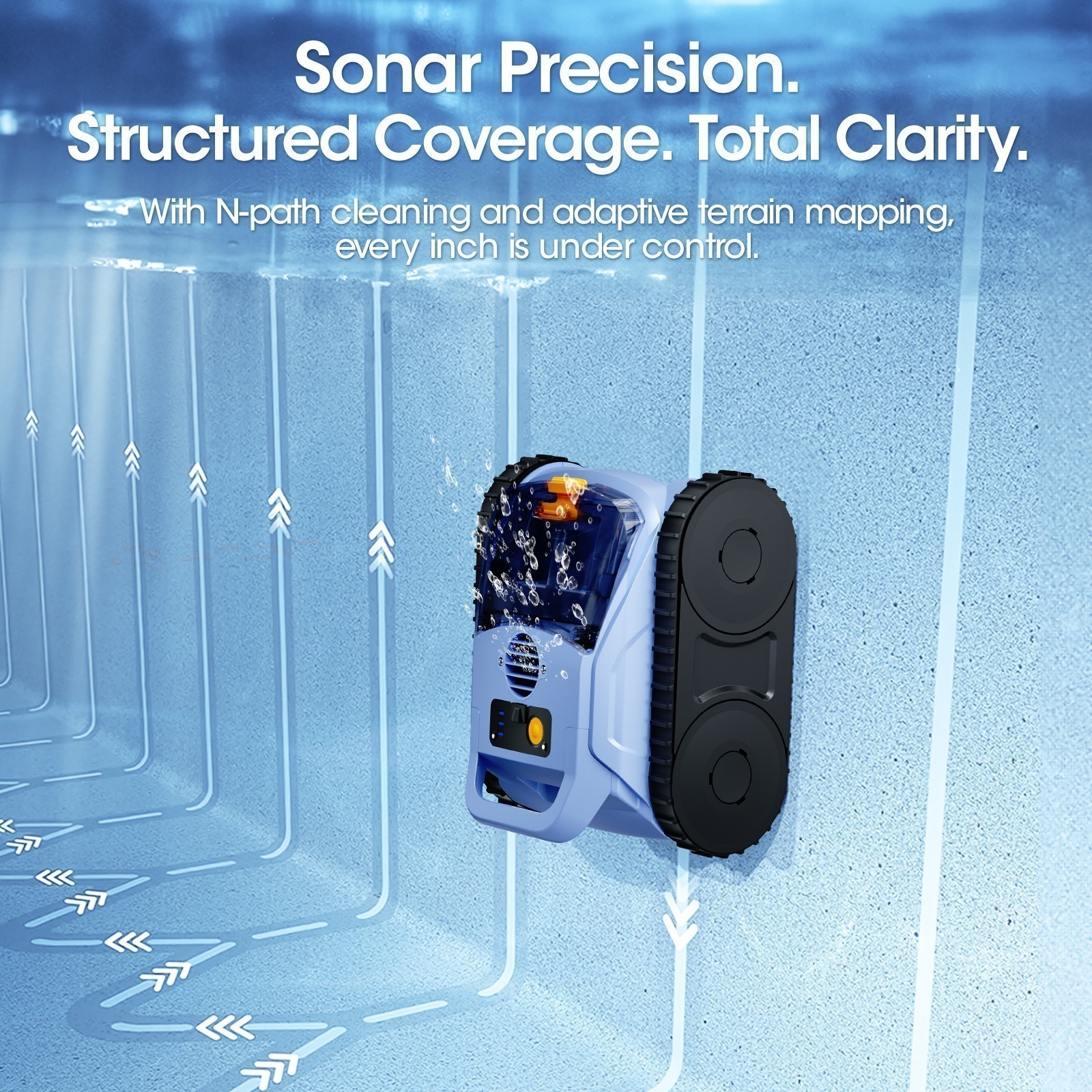 Seauto SAT20-P Cordless Robotic Pool Cleaner w/180Mins Wall & Waterline Cleaning