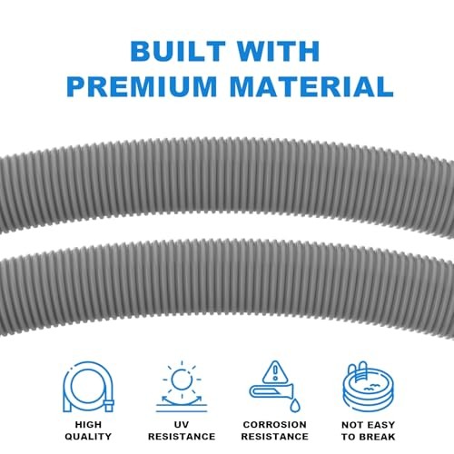 Pool Vacuum Hose 2-Pack, Spare & Replacement, 40&Prime; 1.5in x 40in (2 PACK) Gray