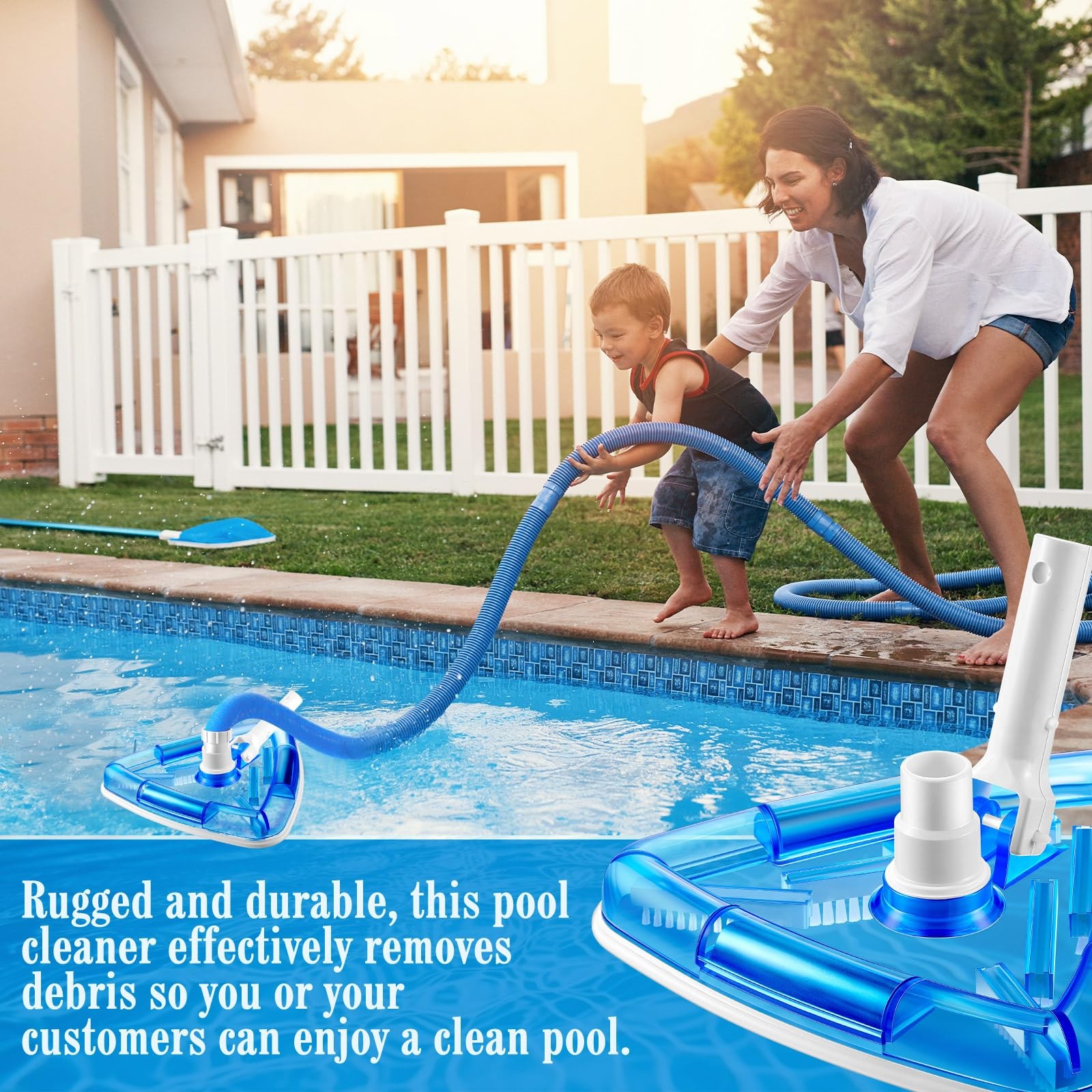 Qinyoung 2 Pcs Swimming Pool Cleaning Kit 1-1/4 Inch x 18 ft Pool Vacuum Hose…