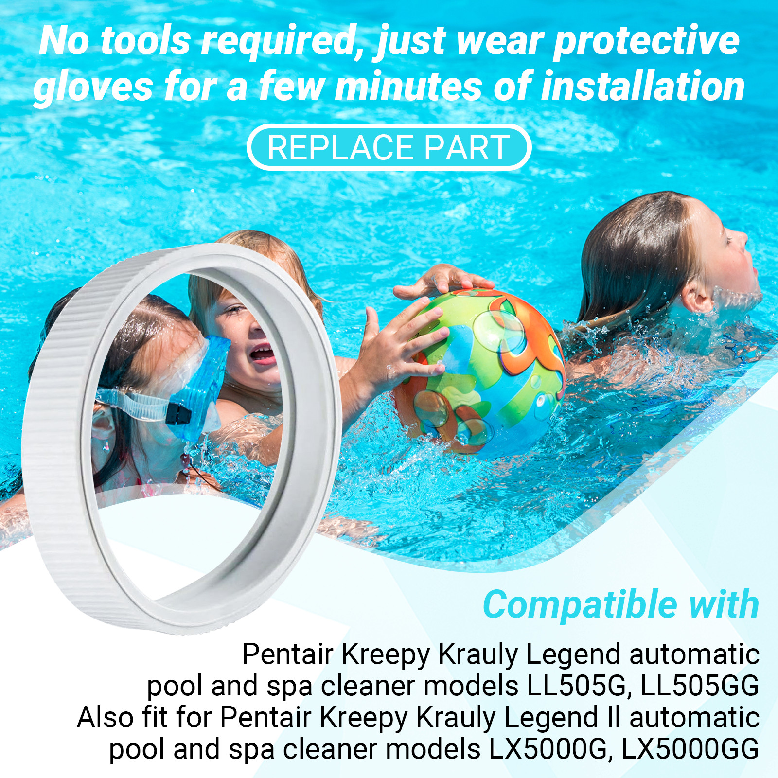 360007 Pool Cleaner Wheel Rubber for Pentair Legend Pool Cleaner Tire LLC1 4 PCS