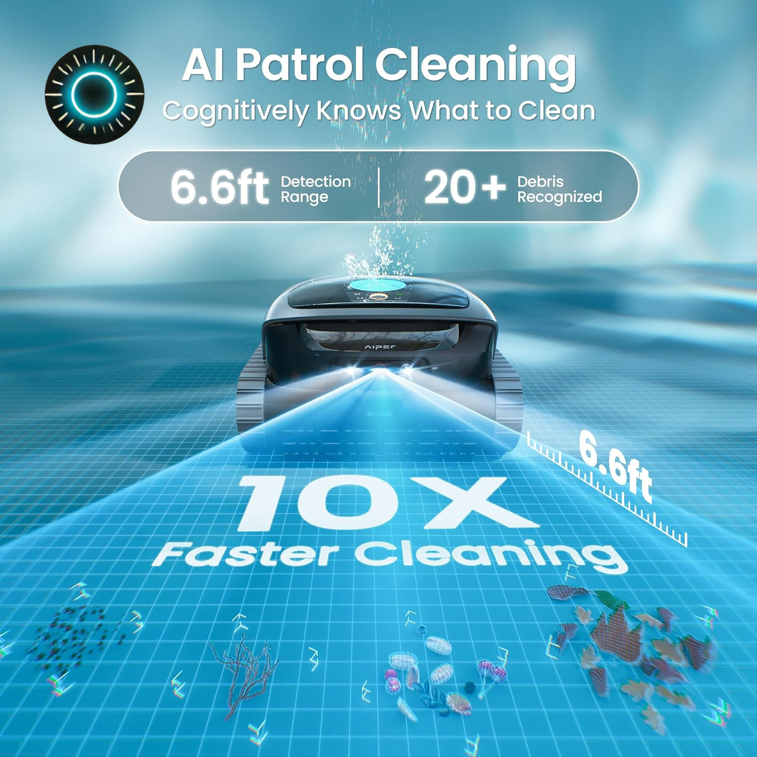 Scuba V3 AI Vision Cordless Robotic Pool Cleaner 10X Faster Pool Cleaning with