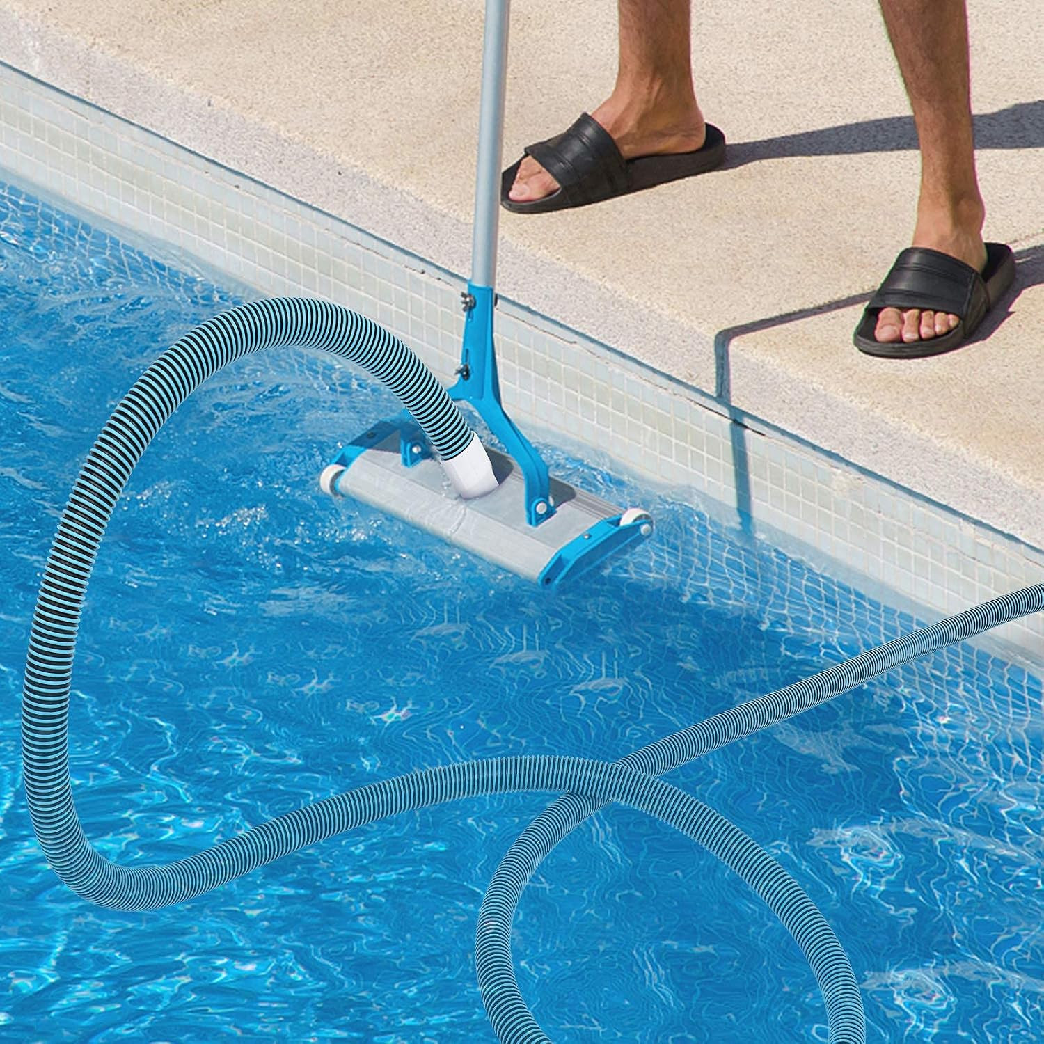 Swimming Pool Vacuum Hose, 1-1/2-Inch X 50-Feet, Blue