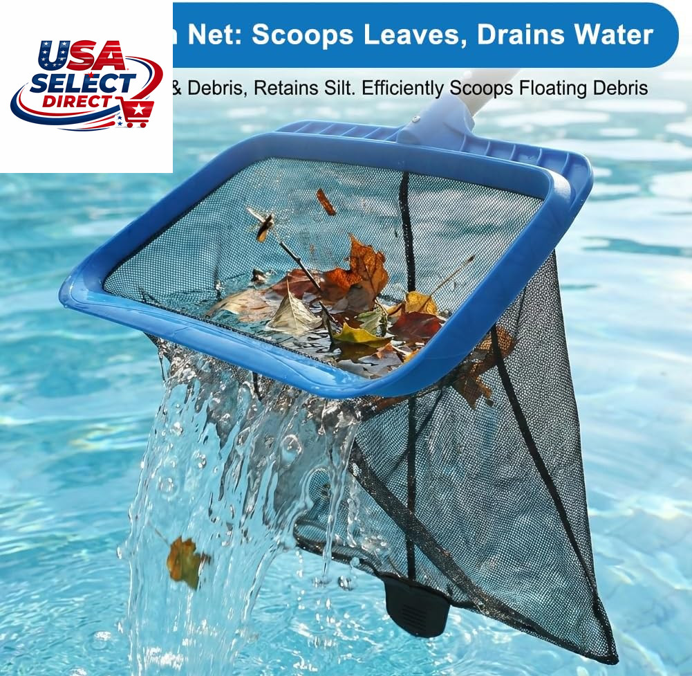 Swimming Pool Cleaning Kit with Skimmer Net & Brush – 56 Inch Pole