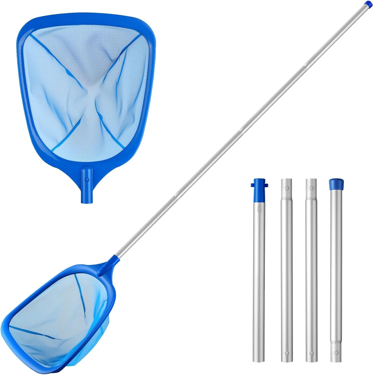Pool Skimmer Net, Deep Pool Leaf Net with Reinforced Frame, Large Capacity Rake