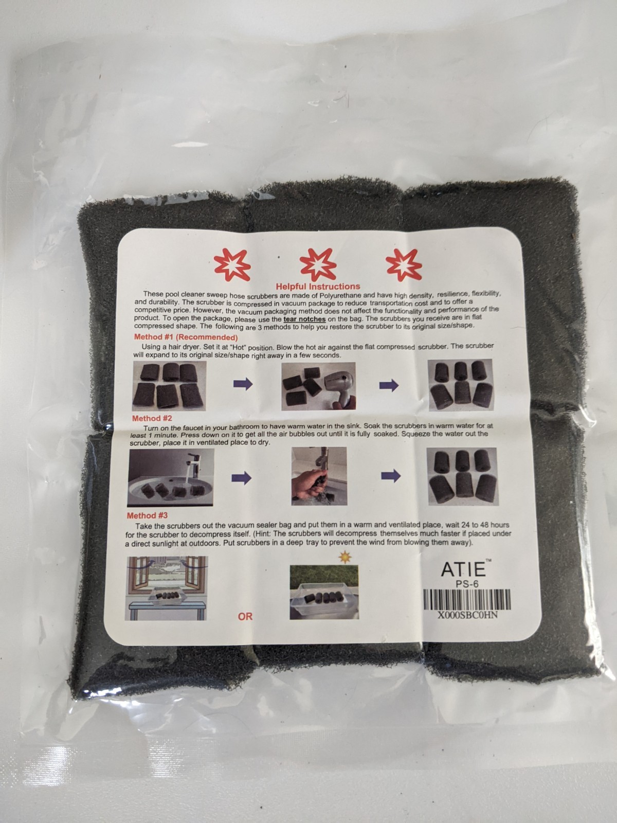 Pool Cleaning Supplies – 2 Cleansing Bags And 6 Sweep Hose Scrabbers