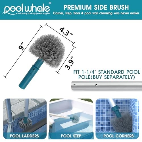 20 » Pool Brush Head, Detachable Pool Cleaning Brush 20&Prime; Detachable Pool Brush