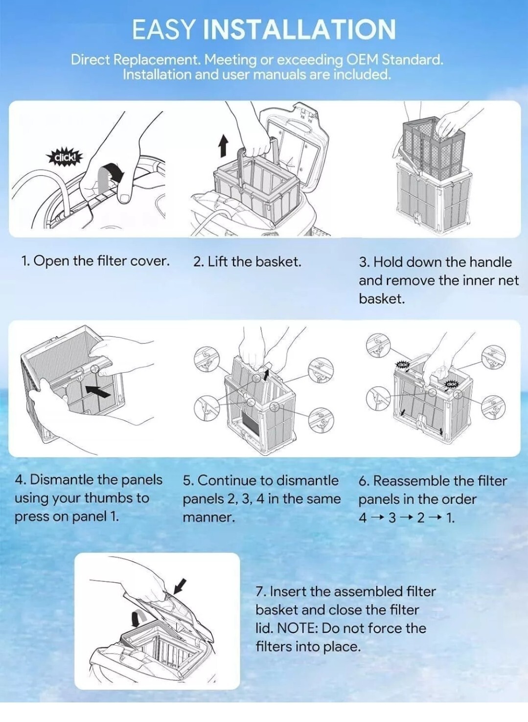 9991467-R4 Ultra-Fine Filter Cartridge Filter Panel Fit for Dolphin Pool Cleaner