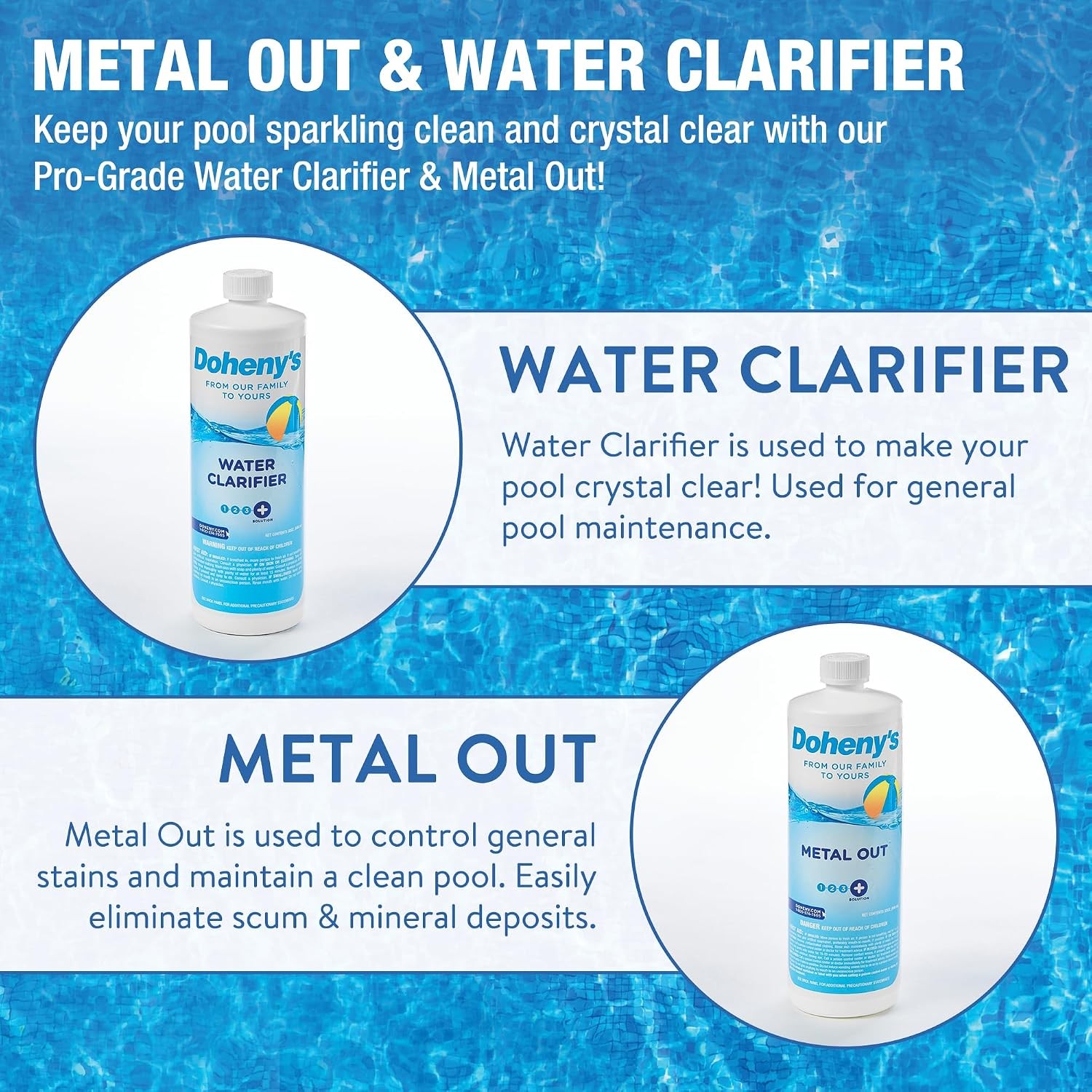 Pool Opening Kit Pool Start Up Essentials Made in USA Includes Metal Out Pool