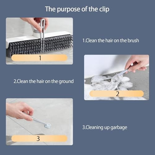 Floor Scrubbing Brush with 57&Prime; Adjustable Long Handle,3 in 1 Living Grout Blue