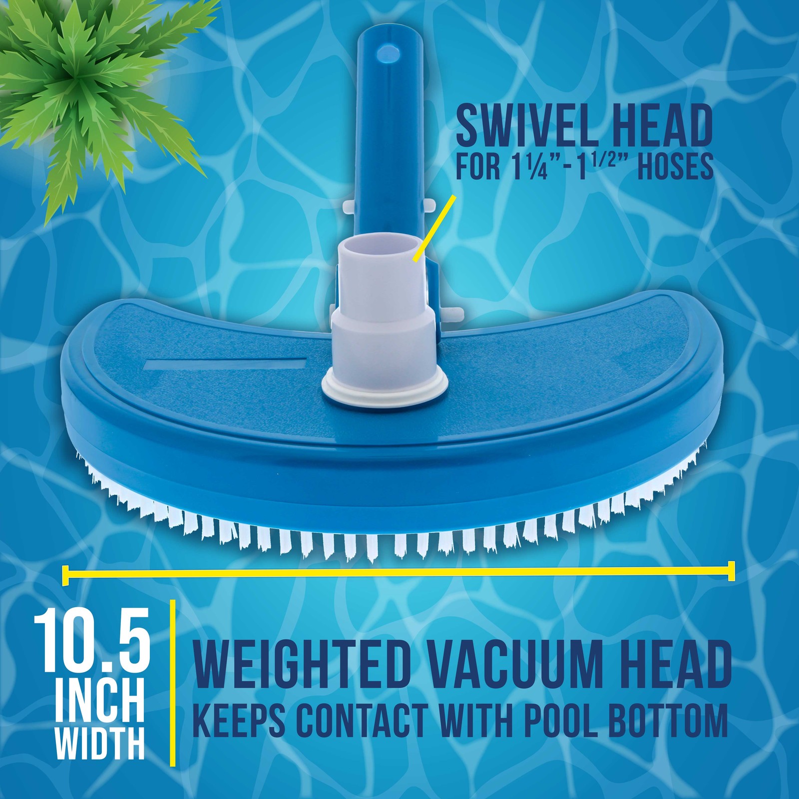 U.S. Pool Supply Weighted Half Moon Pool Vacuum Head, Above Ground Inground Pool
