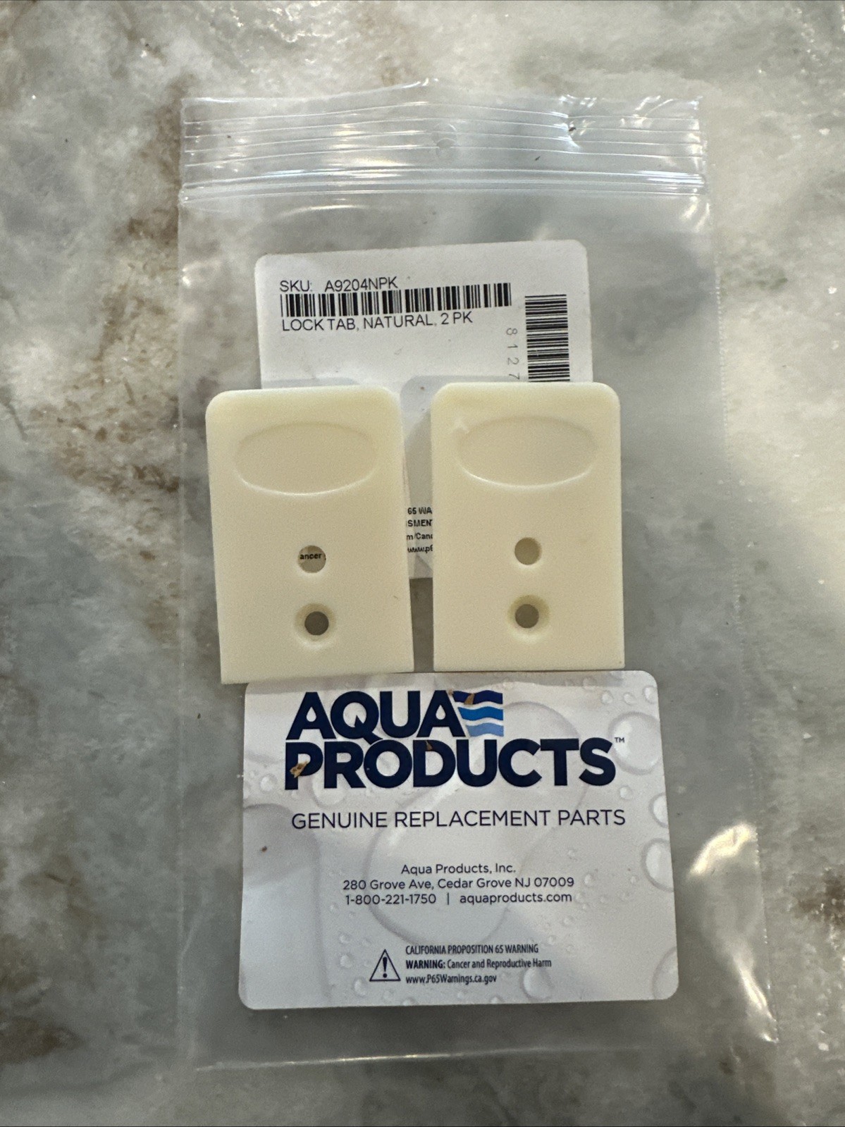 AQUA PRODUCTS AQUABOT LOCK TABS (PAIR) NATURAL CREAM WHITE SP9204 A9204 NEW OEM