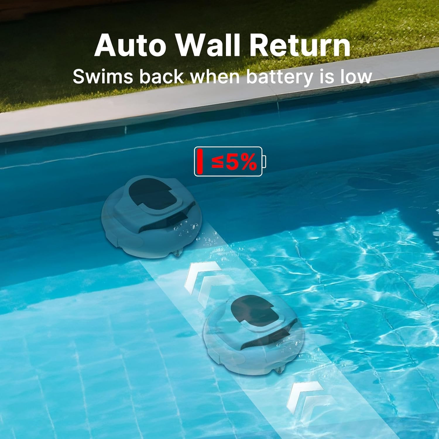 Robotic Pool Cleaner Cordless Vacuum In Ground Flat Pools 120 Min Dual Motor