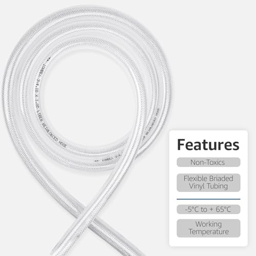 Heavy Duty Clear Braided Plastic 25 Feet – 1/2&Prime; ID x 3/4&Prime; OD