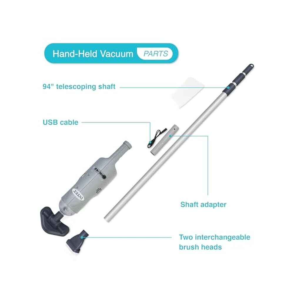 94&Prime; Rechargeable Pool Vacuum, Easy to Use, Keeps Pools & Spas Sparkling