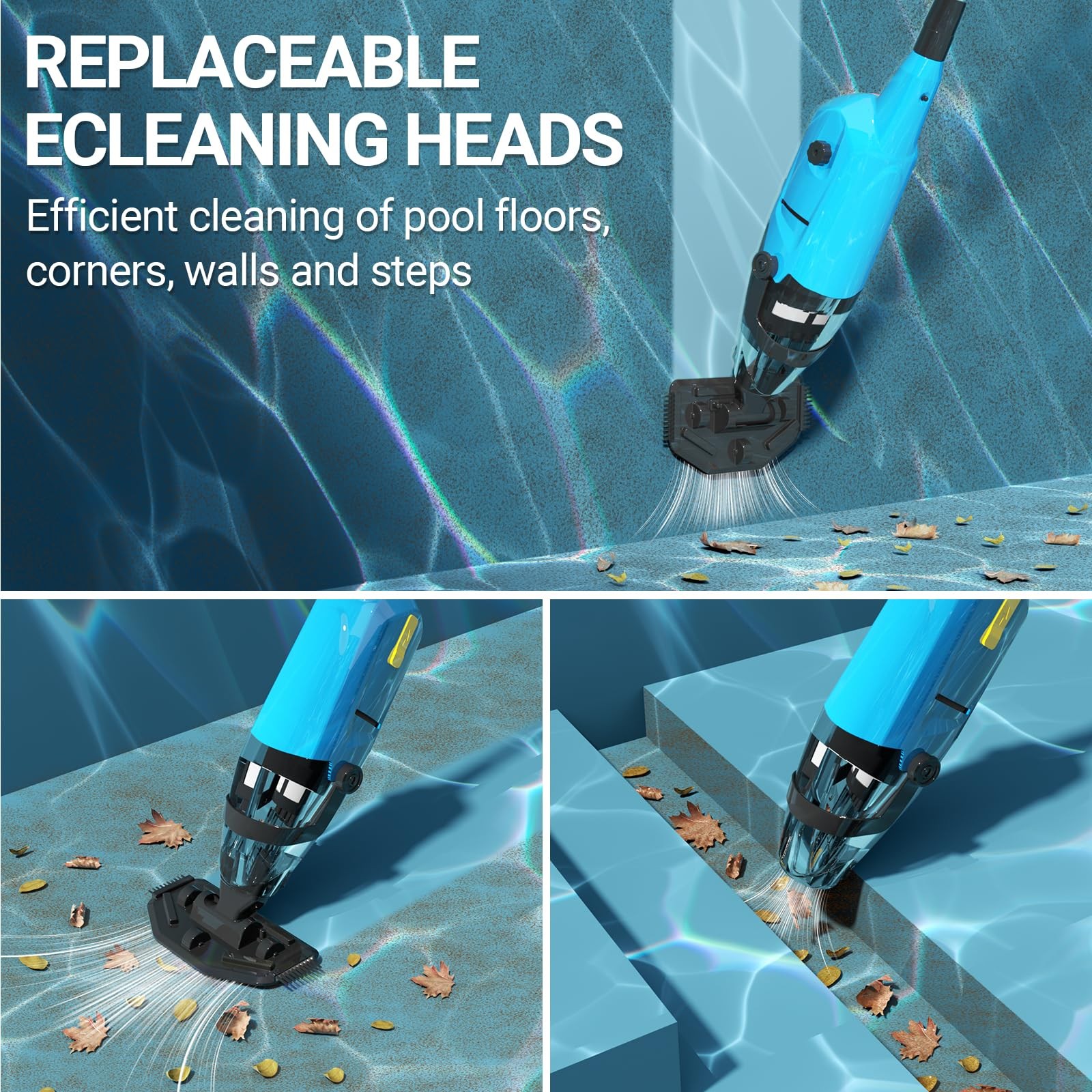 Pool Vacuum for Above Ground Pool, 18GPM Powerful Suction/87” Extension Pole/…