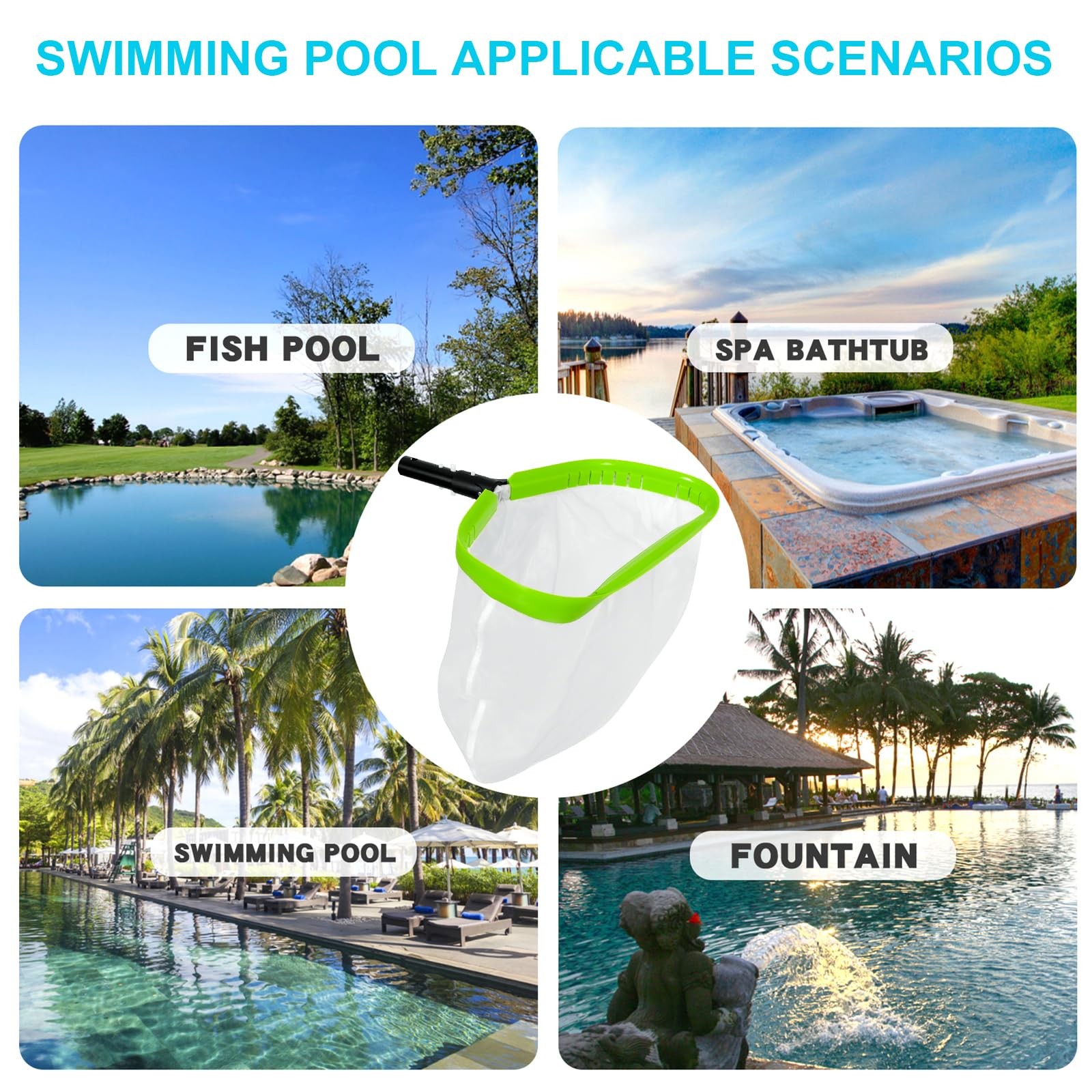Pool Net,Professional Ultra Fine Mesh Leaf Nylon Rake