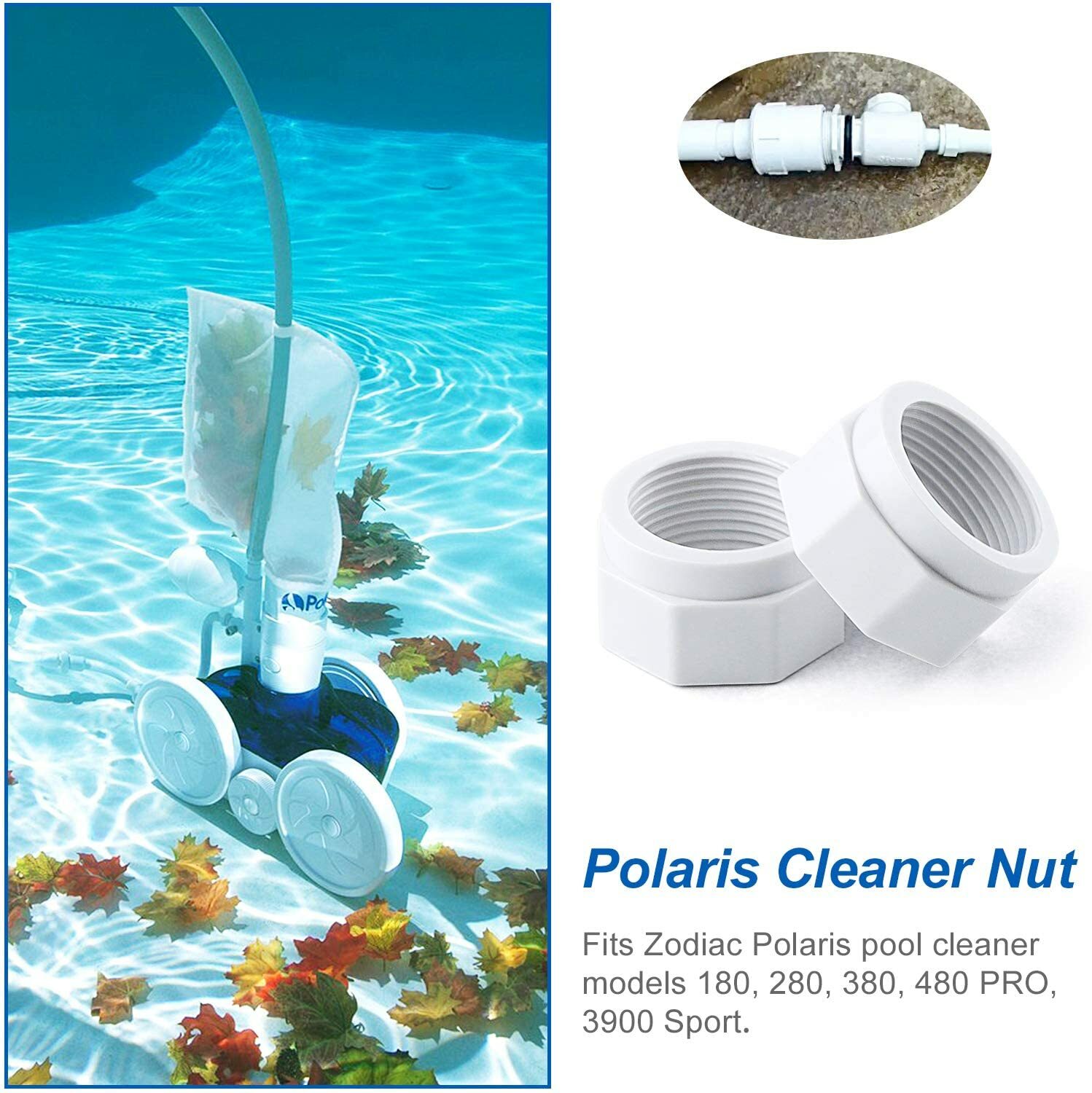 D15 Feed Hose Nut Replacement for Polaris Pool Cleaner 180 480 D15 D-15 (8 Pack)