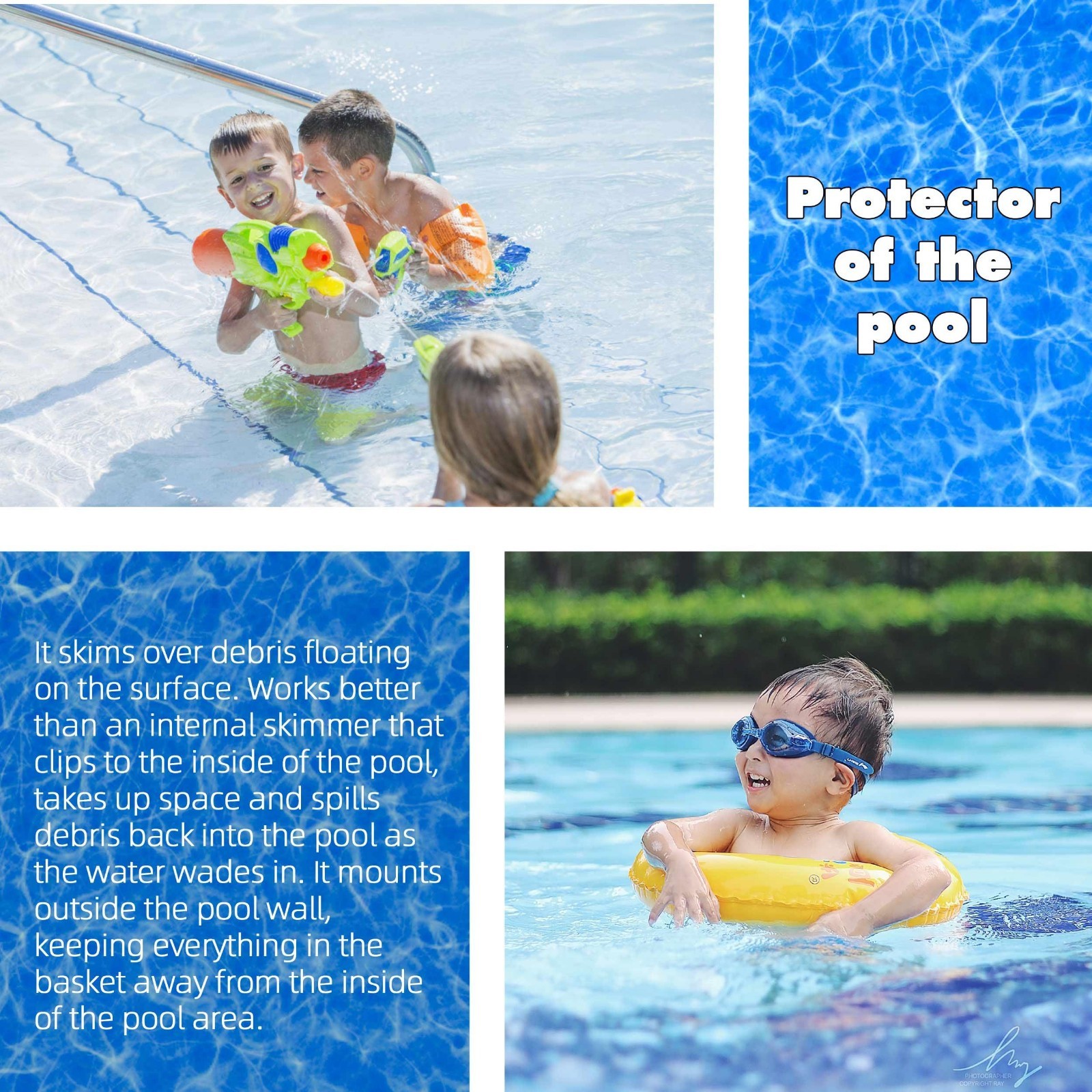 Universal Fit Above Ground Pool Skimmer Kit – Thru-Wall Accessory, 6&Prime; Opening