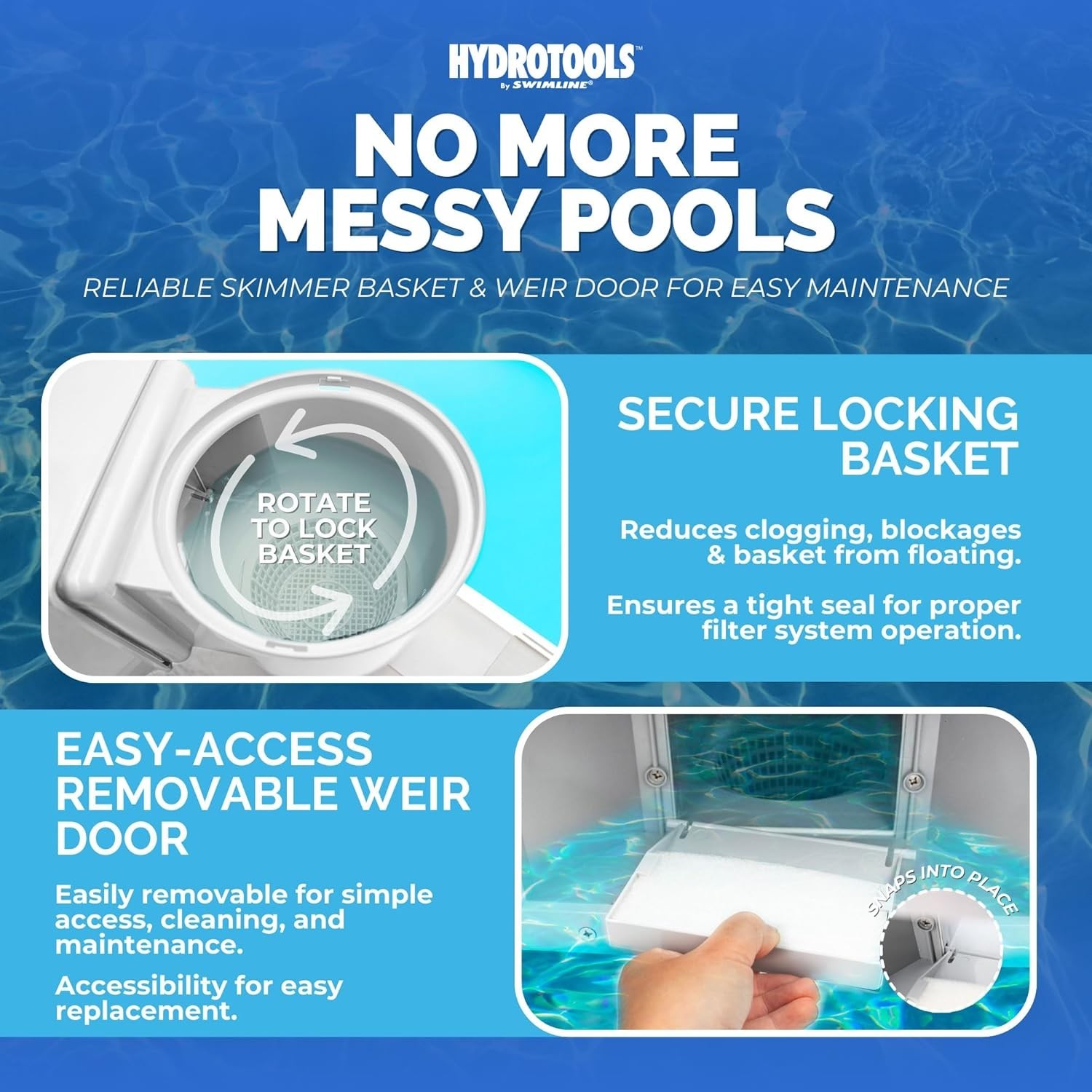 HydroTools Standard ABS Thru-Wall Skimmer Kit – White