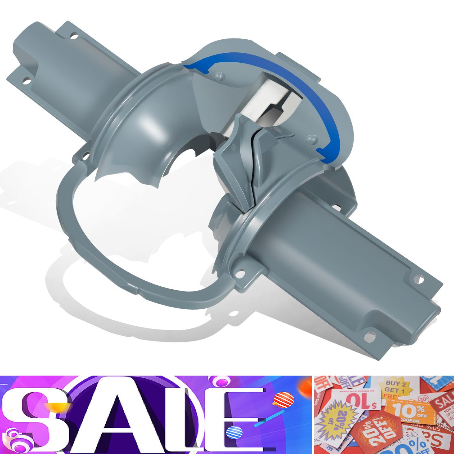 Middle Engine Housing w/ Ramp 2 Seals for Zodiac MX8/MX8 Elite Baracuda R0545700