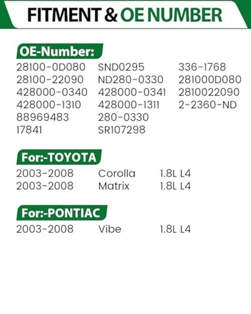Upgraded New Starter Motor for:-Toyota Corolla 1.8L L4 2003 2004 28100-0D080