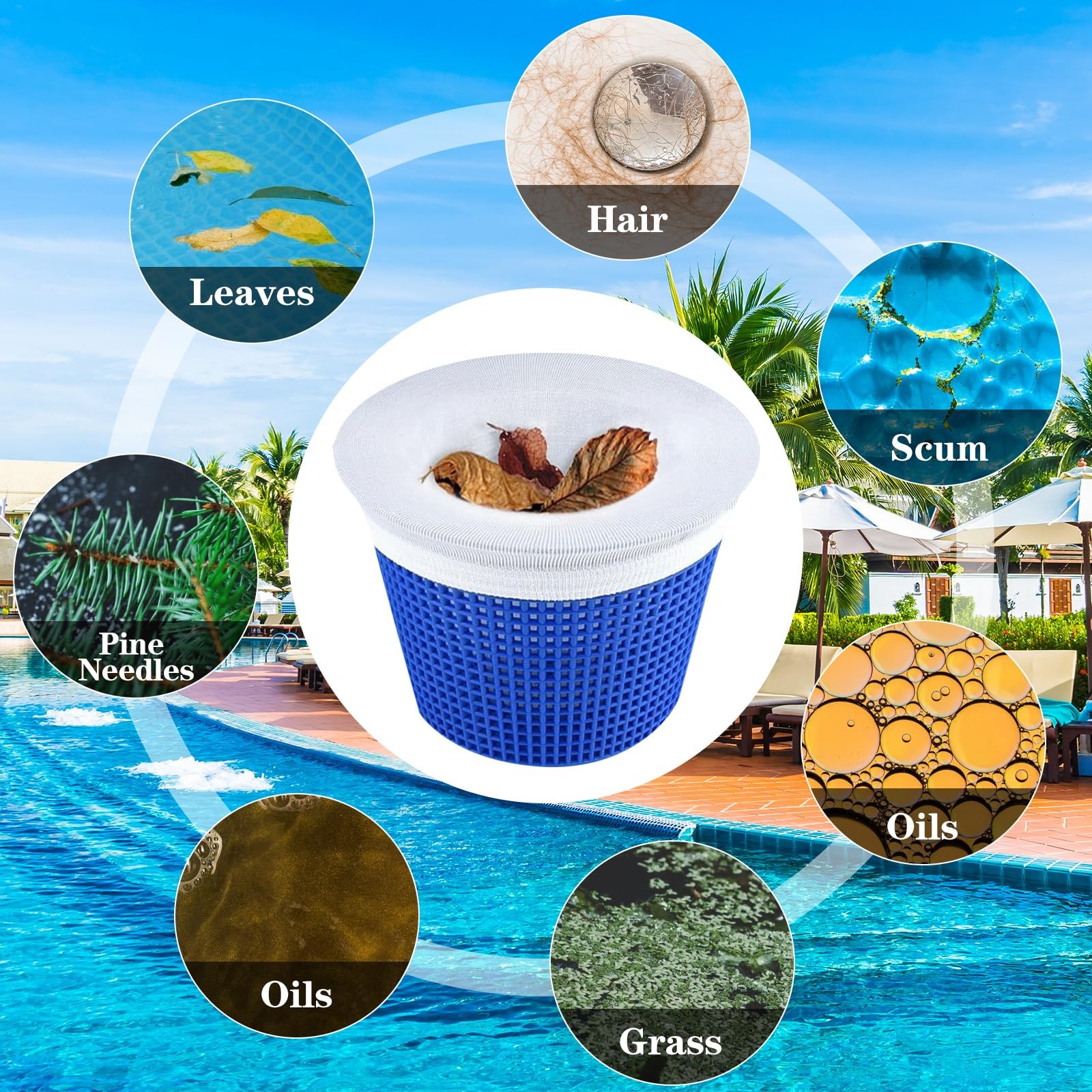 100 Pack Pool Skimmer Socks – Ultra Fine Mesh Filter for Above & Inground Pools
