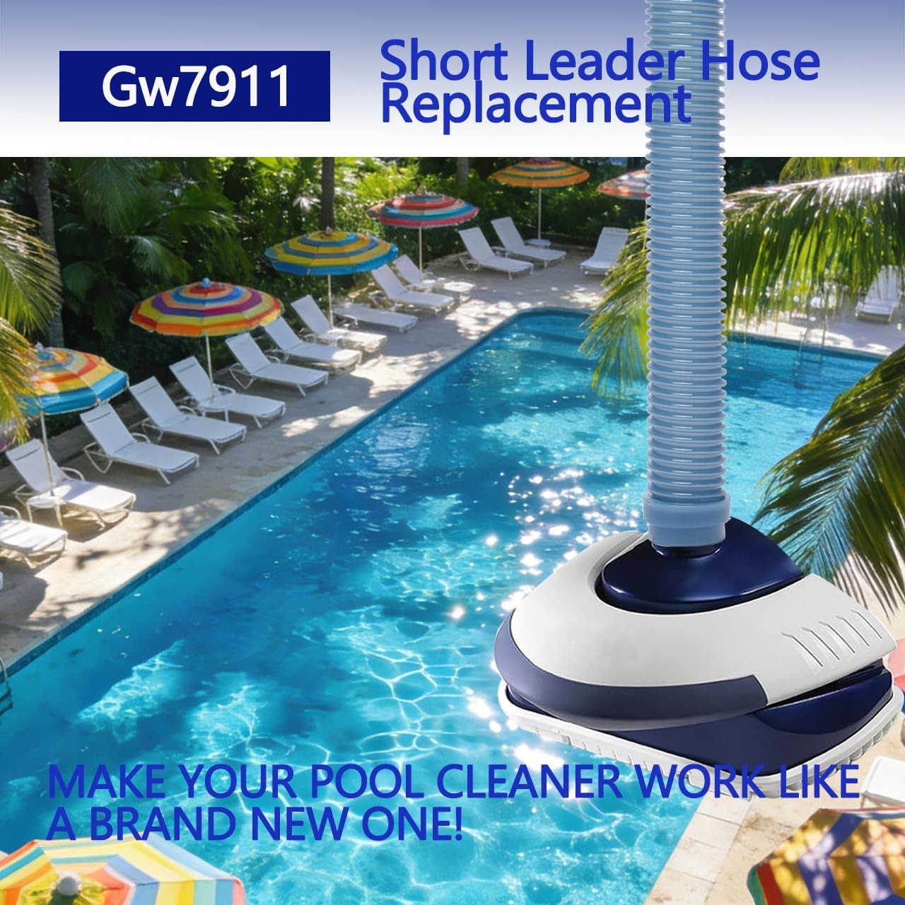 Short Leader Hose Replacement for Pool & Spa Automatic Cleaner – Fits Kreepy Kra