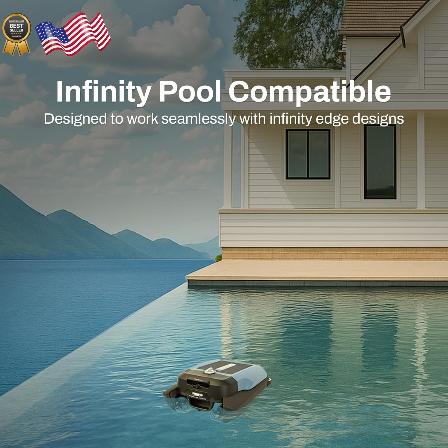 Betta Flex Solar-Powered Robotic Pool Skimmer Cordless with Dual Cleanin