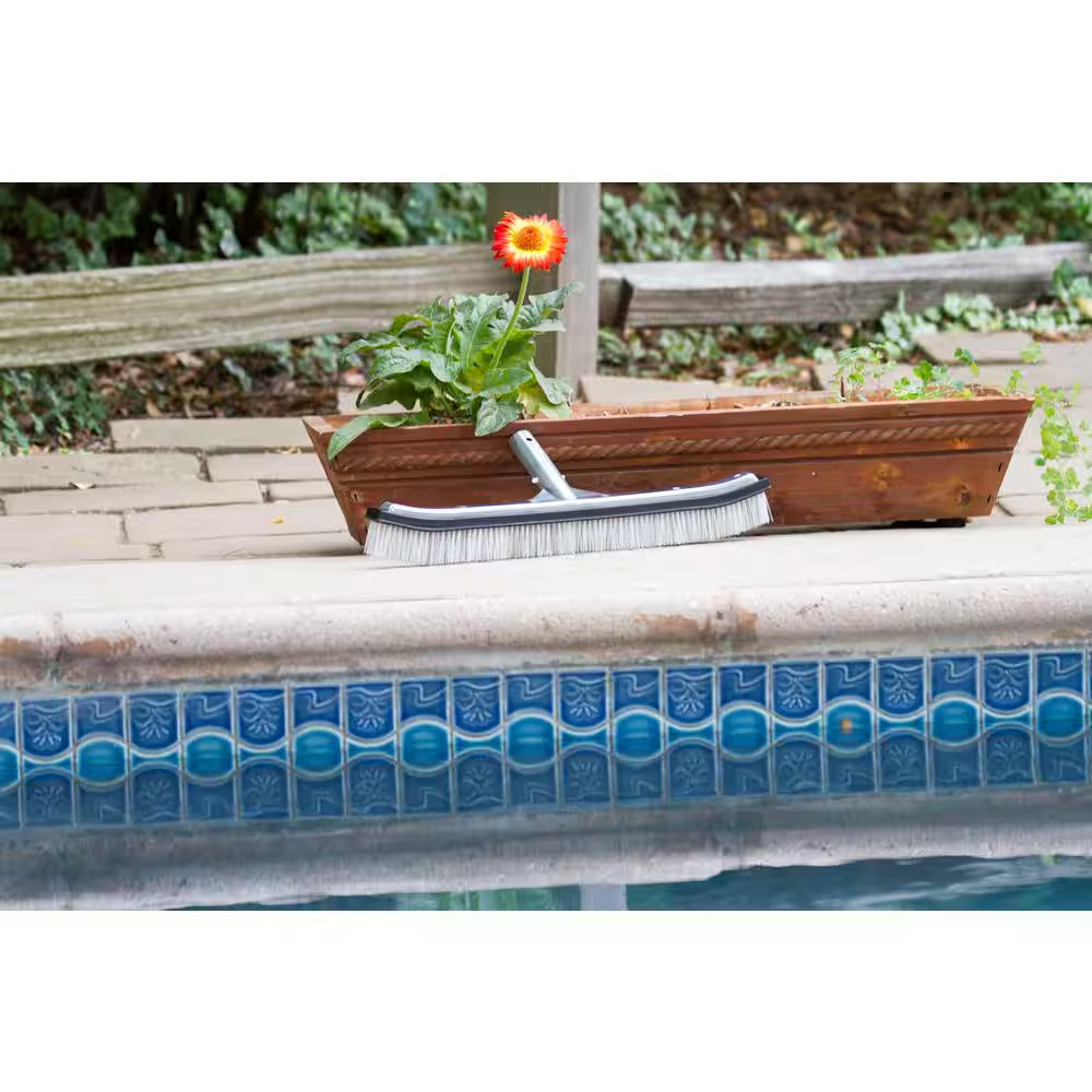 Premier Collection 18 Inch Aluminum-Back Combo Bristle Swimming Pool Brush