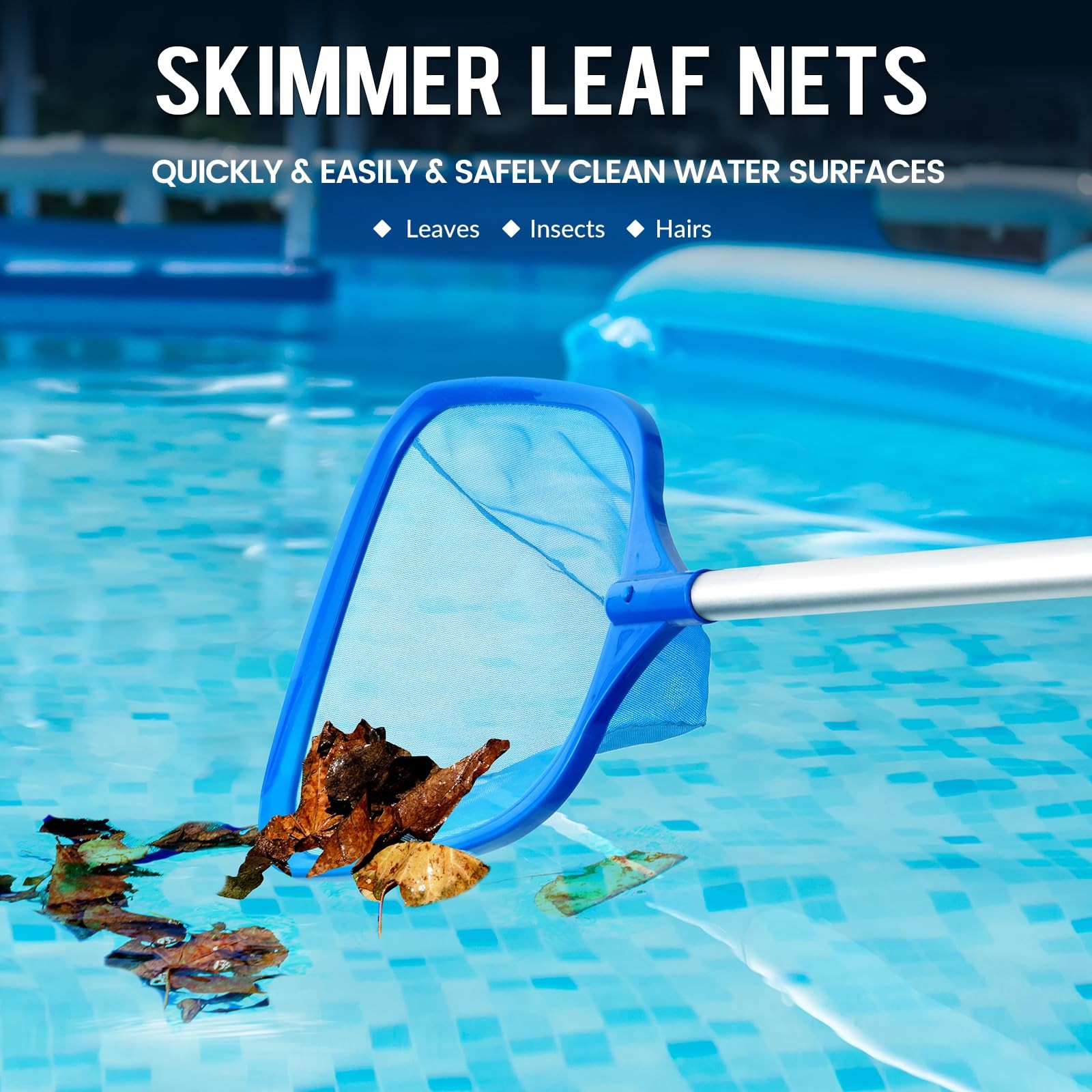 Tavaleu Pool Skimmer Net, Deep Pool Leaf Net with Reinforced Frame, Large Cap…