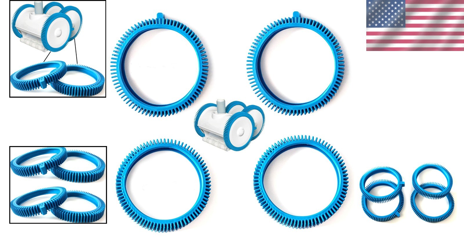 Cost-Effective Replacement Tires for Pool Cleaner – 6 Inch Rim, 4 Count Pack