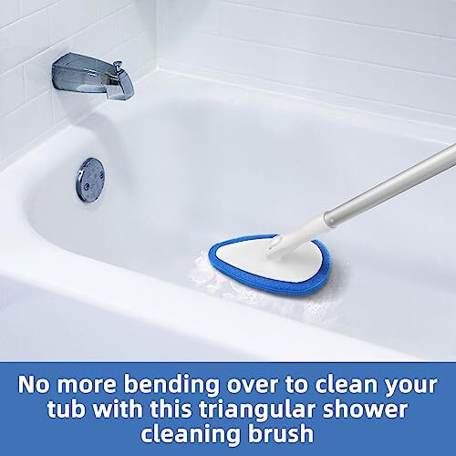 Shower Bathtub Tub Tile Scrubber Cleaning Brush with 51 » Handle, 5 Non