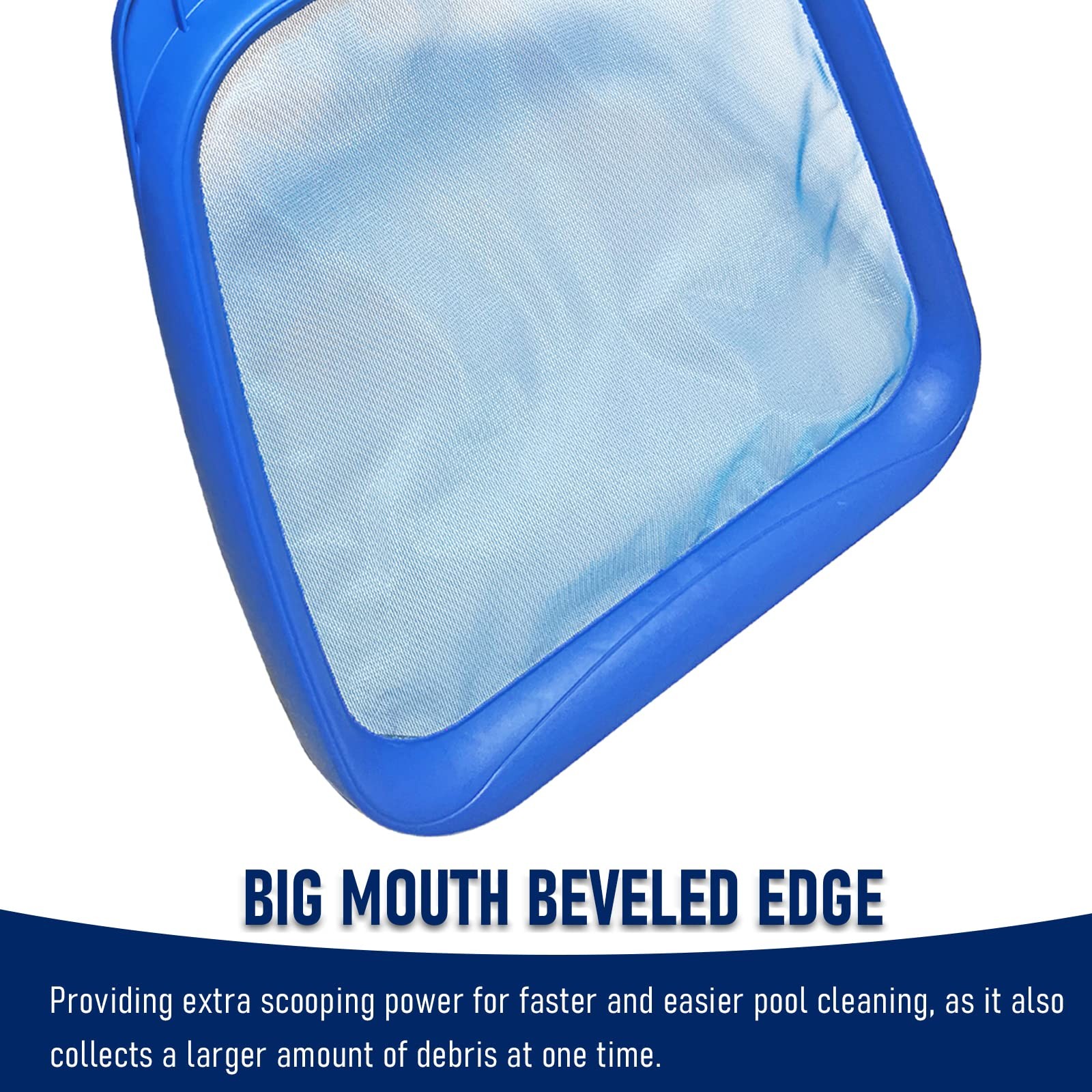 Heavy Duty Pool Skimmer Net ABS Plastic Reinforced Handle 19.5×13.5 Inch Cleanin